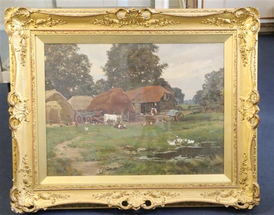 Edward W. Waite (1854-1924) Edward Wilkins Waite (1854-1924) By The Stockyard 17.25 x 23.25in.